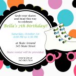 Printable Roller Skating Invitations | Birthday Ideas In 2019   Free Printable Roller Skating Birthday Party Invitations
