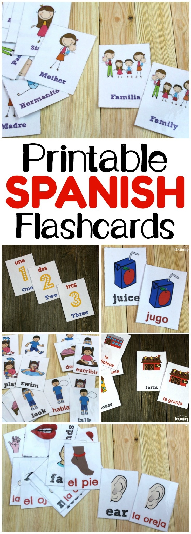 Printable Spanish Flashcards - Look! We're Learning! - Free Printable Spanish Verb Flashcards