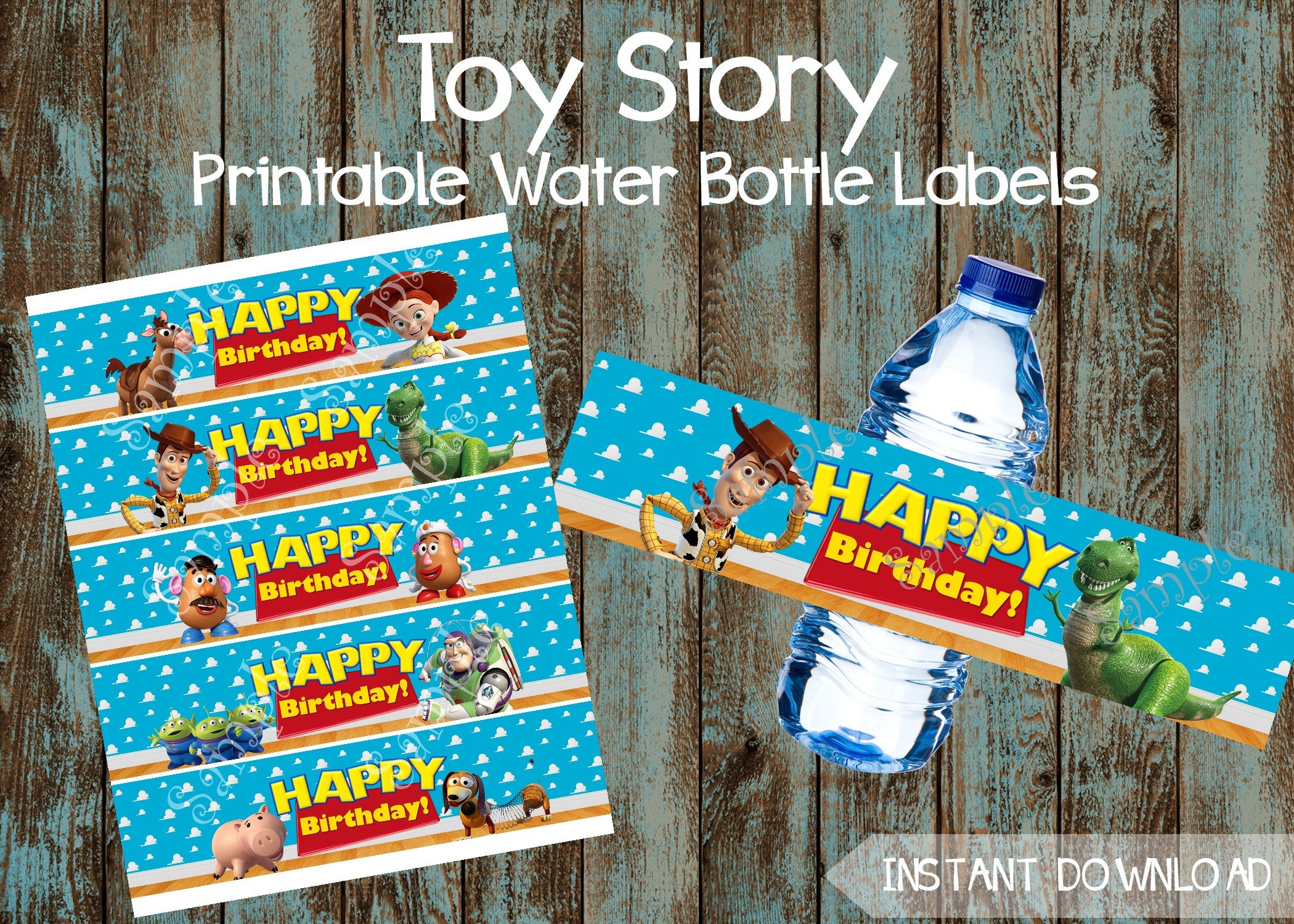 Printable Toy Story Water Bottle Labels Toy Story Lables Toy | Etsy - Free Printable Toy Story Water Bottle Labels