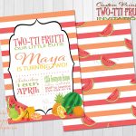 Printable Two Tti Frutti Party Invitation   Free Stickers | Digital   Tutti Frutti Free Printables
