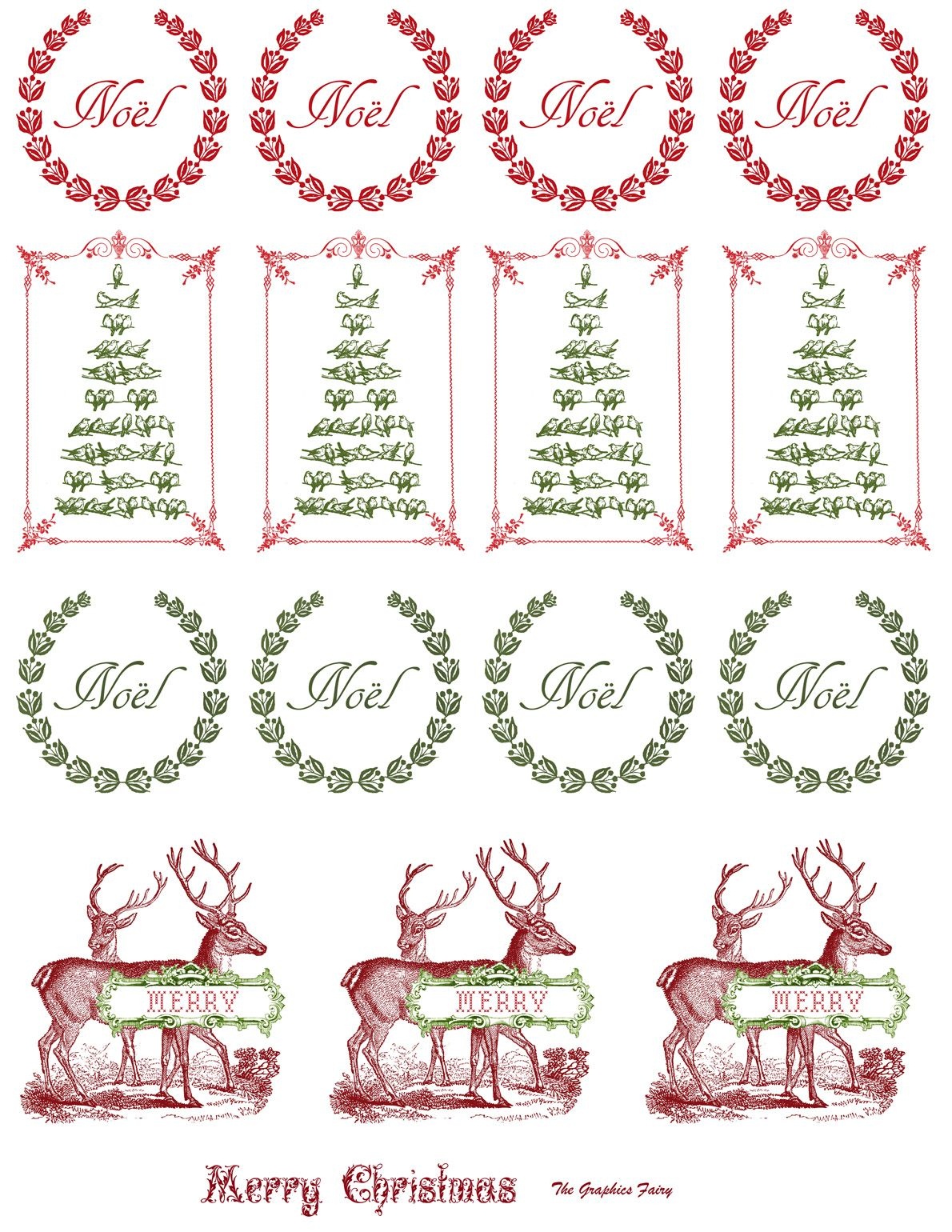 Printable - Vintage Christmas Stickers | Merkimiðar | Christmas - Free Printable Holiday Stickers