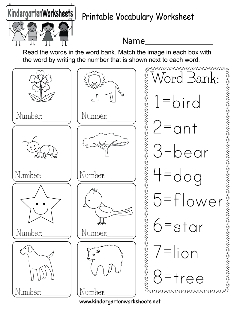 Printable Vocabulary Worksheet - Free Kindergarten English Worksheet - Free Printable Esl Resources