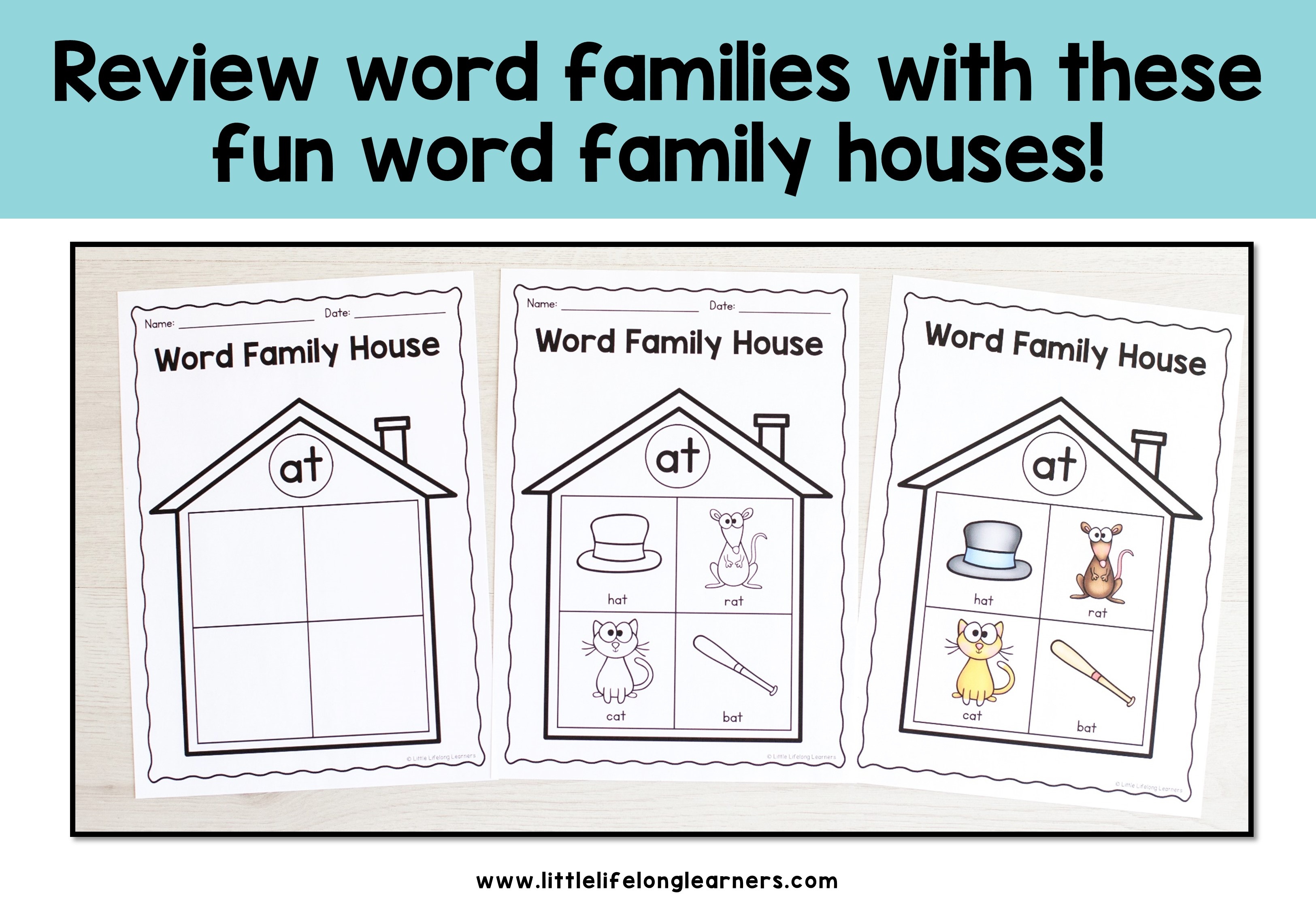 Printable Word Family Houses - Booklet Or Poster - Little Lifelong - Free Printable Word Family Mini Books