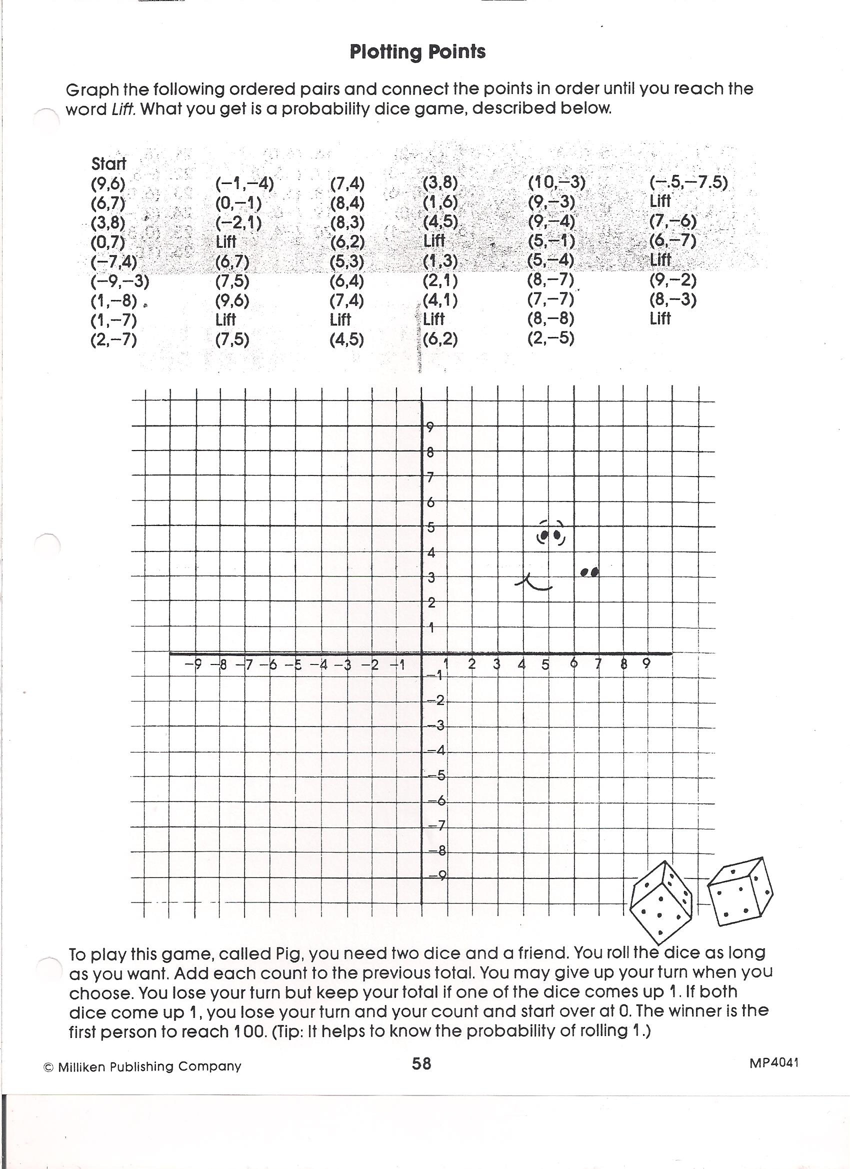 Mystery Free Printable Coordinate Graphing Pictures Worksheets