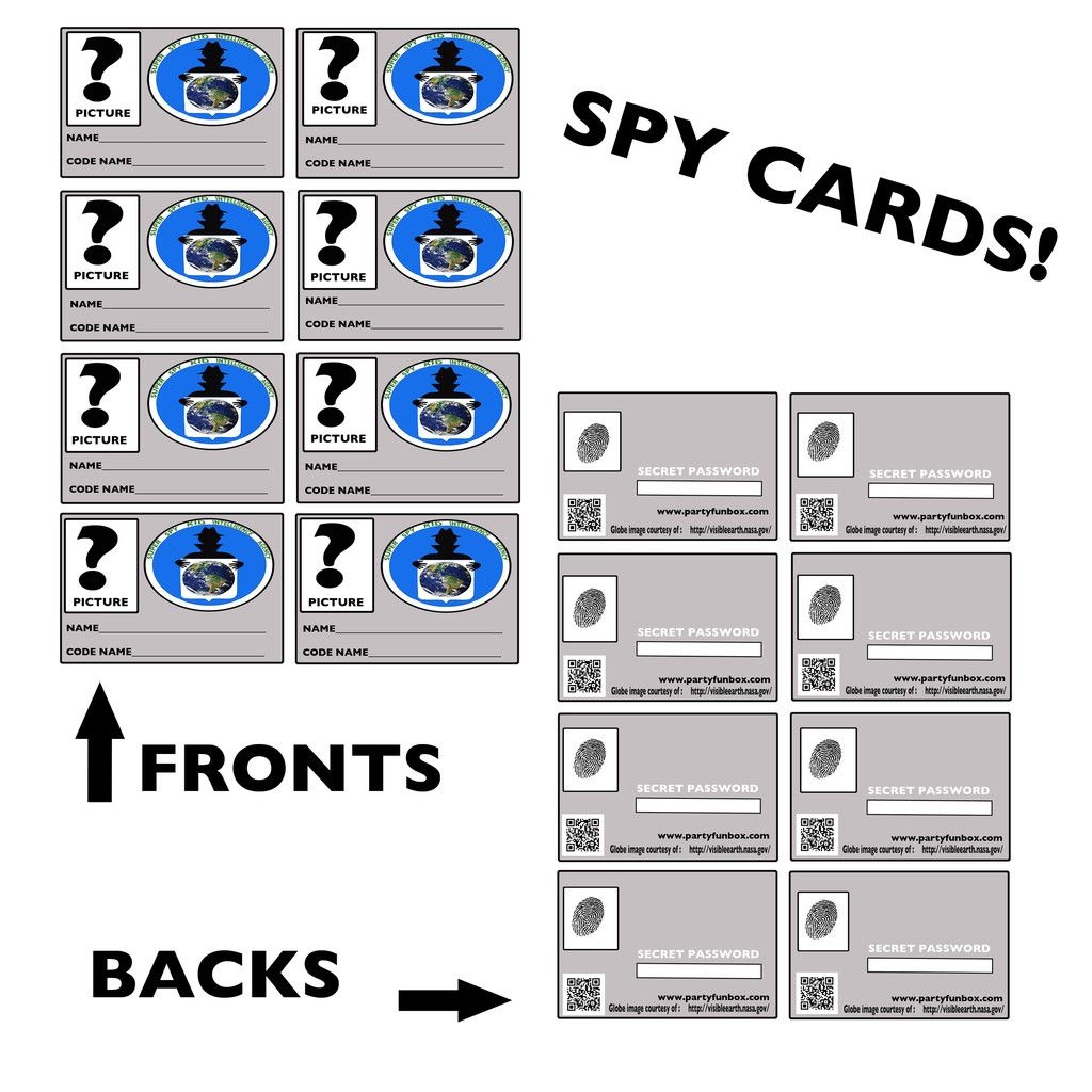 Psst  Free Printable Spy Identification Cards | Party Fun Box - Free Printable Child Identification Card