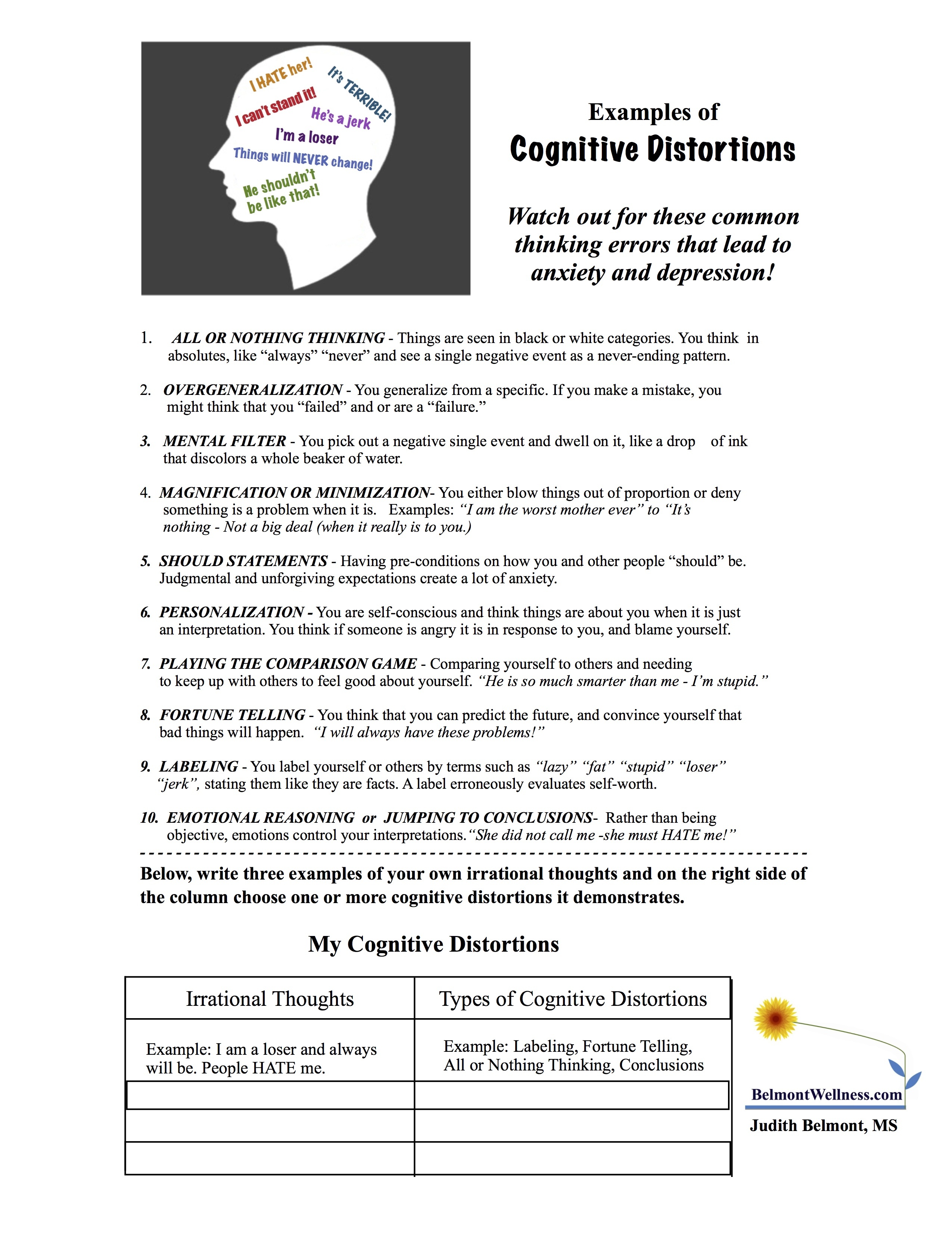 Psychoeducational Handouts Quizzes And Group Activities Judy Free