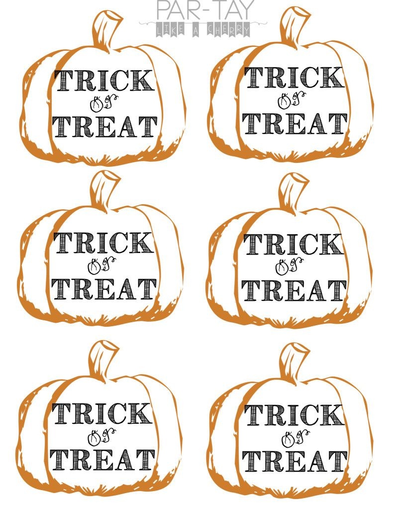 Pumpkin Tags Free Printable | Party Like A Cherry | Halloween Treats - Free Printable Trick Or Treat Bags