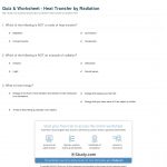 Quiz & Worksheet   Heat Transferradiation | Study   Free Printable Heat Transfer Worksheets