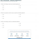 Quiz & Worksheet   Statistical Significance | Study   Free Printable Statistics Worksheets
