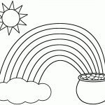 Rainbow, Pot Of Gold, Sun, And Cloud   Coloring Pages | School   Free Printable Pot Of Gold Coloring Pages