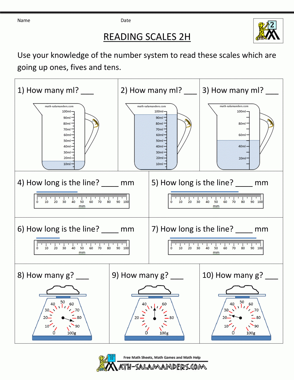 Free Printable Measurement Worksheets Grade 1 Free Printable