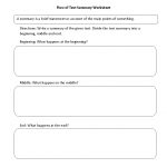 Reading Worksheets | Summary Worksheets   Free Printable Summarizing Worksheets 4Th Grade