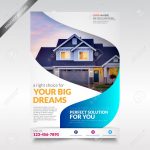Real Estate Flyer Template, Brochure With Shape Royalty Free   Free Printable Real Estate Flyer Templates