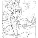 Realistic Mermaid Coloring Pages Download And Print For Free   Free Printable Mermaid Coloring Pages For Adults