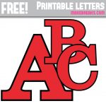 Red With Black Edge Free Printable Alphabet | Free Printables, Free   Free Printable Colored Letters Of The Alphabet