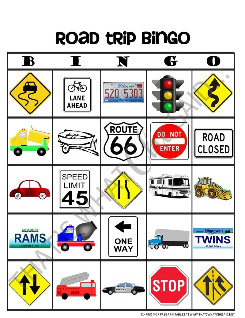 Road Trip Bingo Free Printable A Thrifty Mom Recipes, Crafts Free Printable Car Bingo