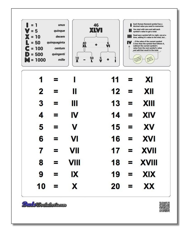 Free Printable Table Numbers 1 20