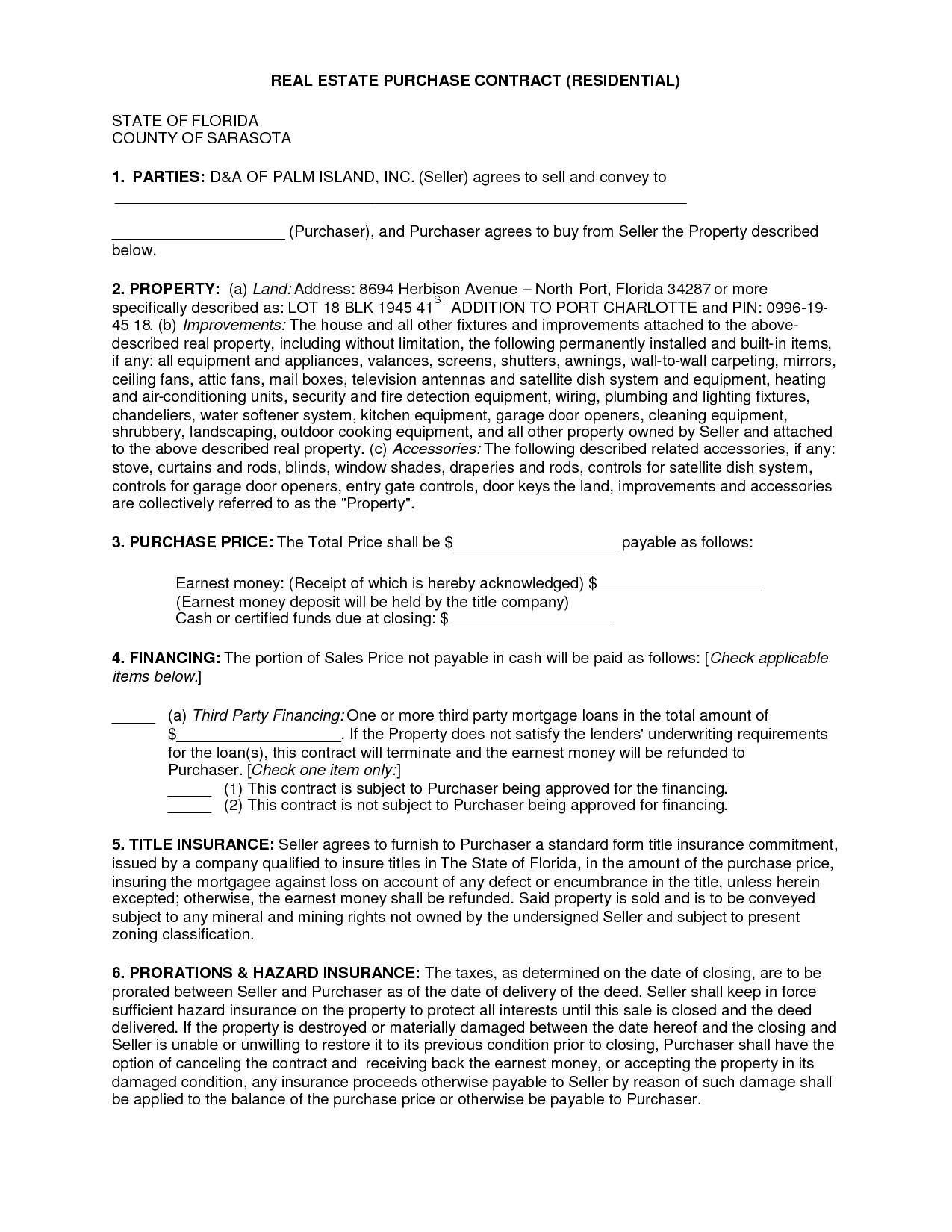 Sales-Agreement-Template-Free-  - Free Real Estate Purchase - Free Printable Real Estate Purchase Agreement