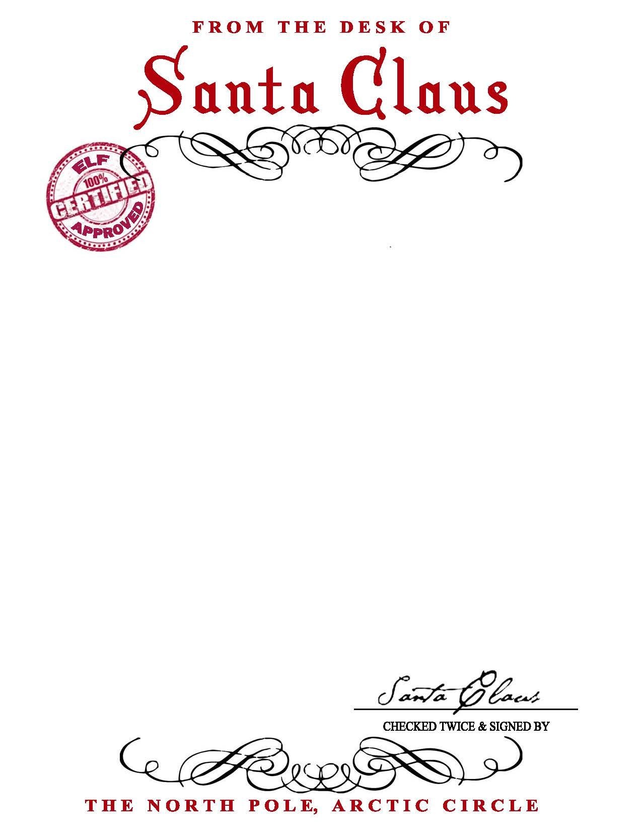 Santa Claus Letterhead.. Will Bring Lots Of Joy To Children - Free Printable Letter From Santa Template