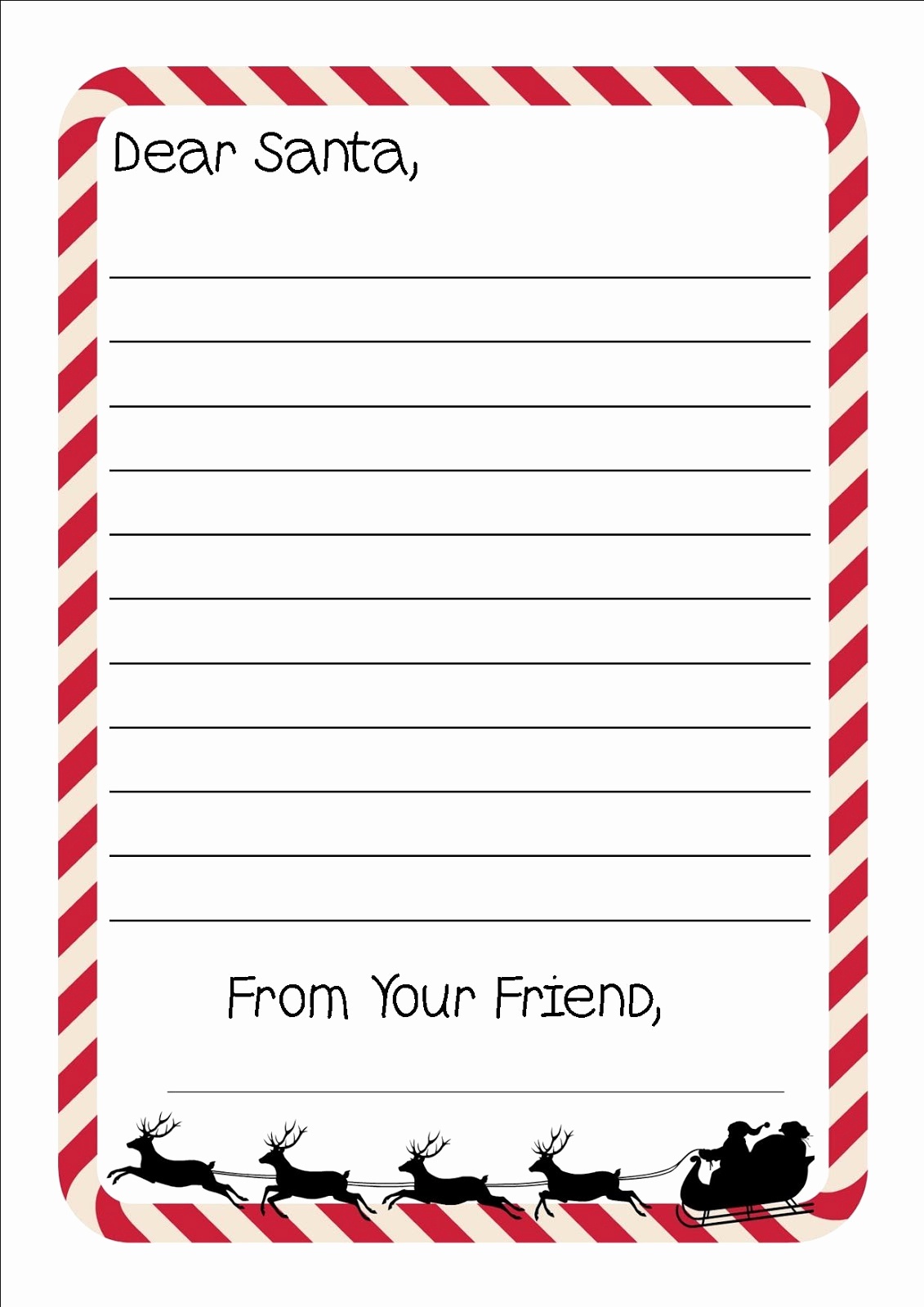 Santa Letterhead Paper Free Free Printable Letter To Santa Writing - Free Printable Santa Letter Paper