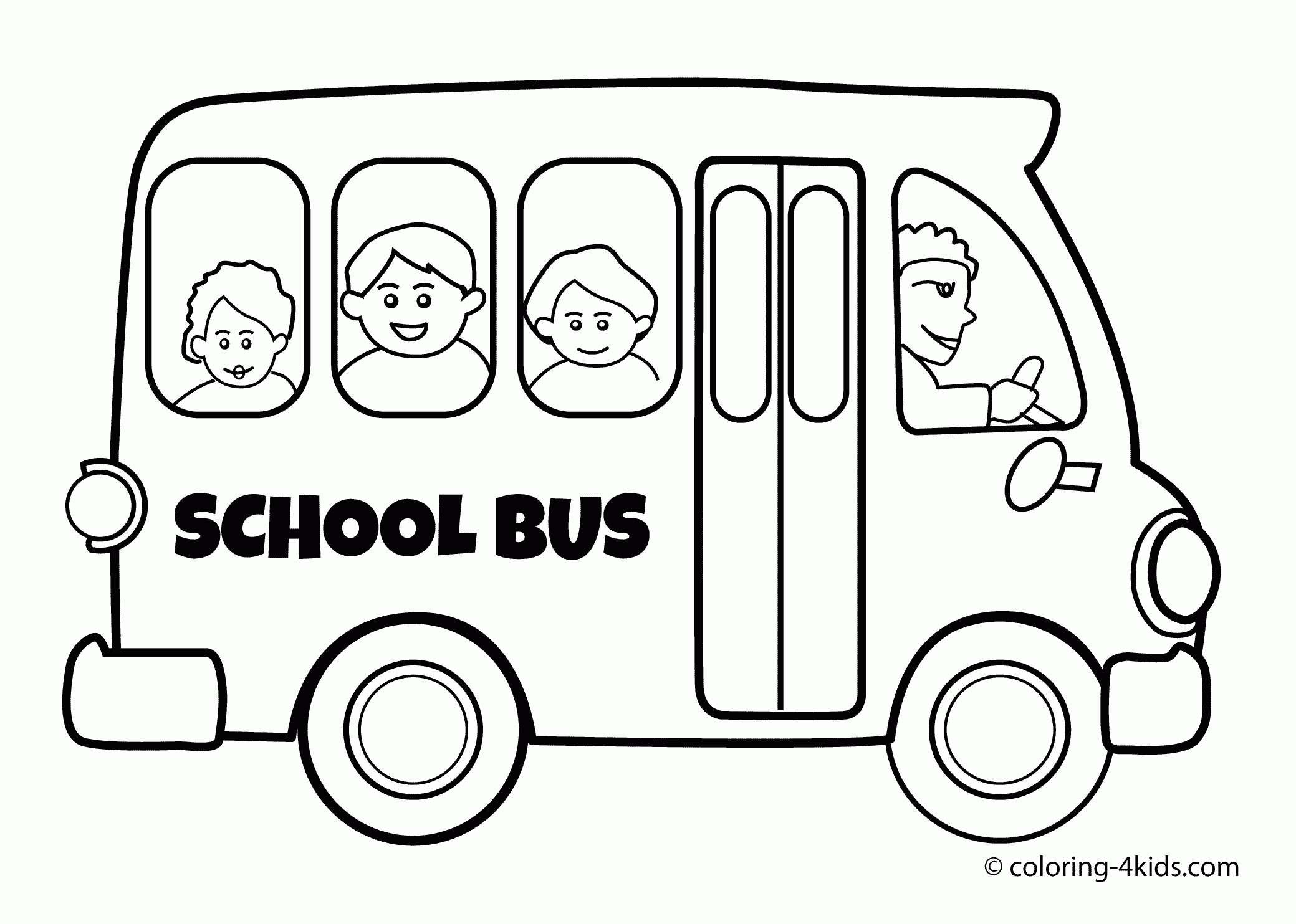 School Bus Transportation Coloring Pages For Kids, Printable - Free Printable School Bus Coloring Pages