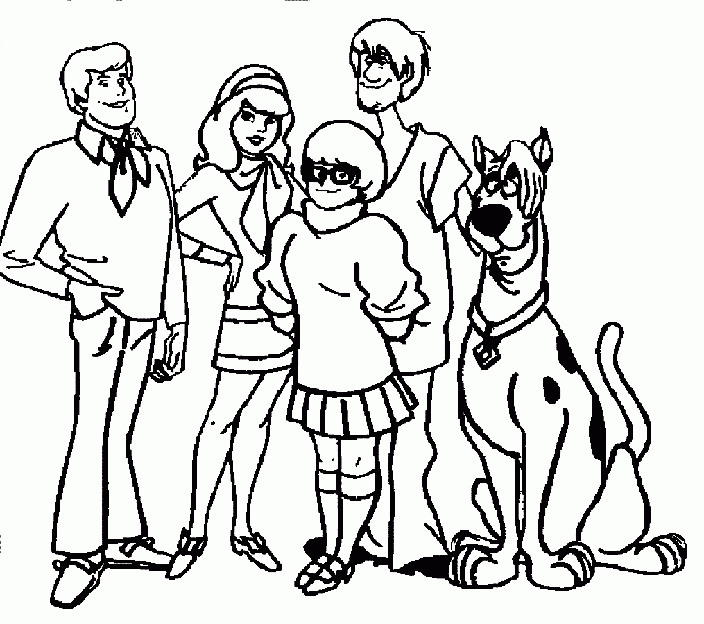 Scooby Doo Gang Coloring Page - Coloring Home - Free Printable Coloring Pages Scooby Doo