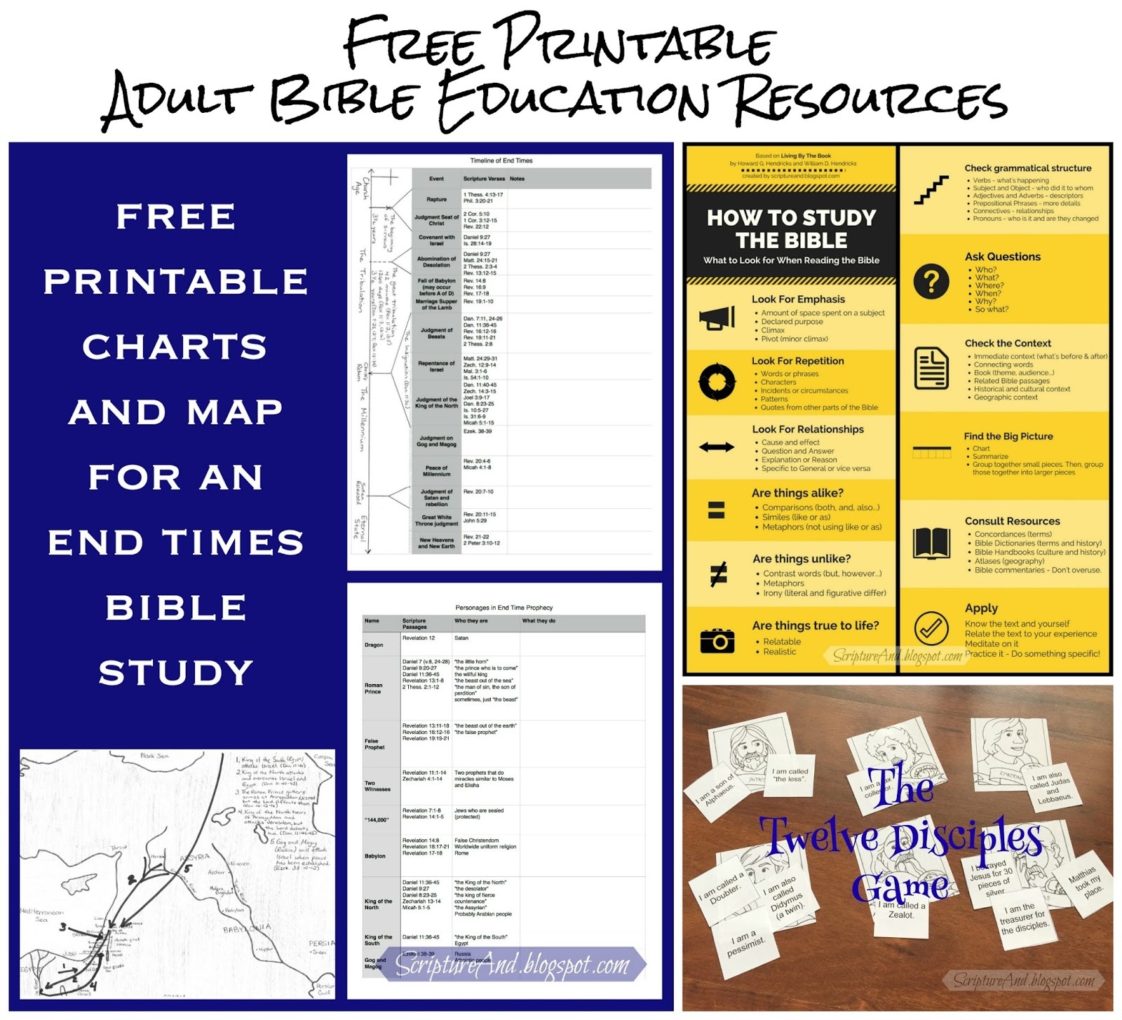 Scripture And  : Adult Bible Studies - Free Printable Bible Studies