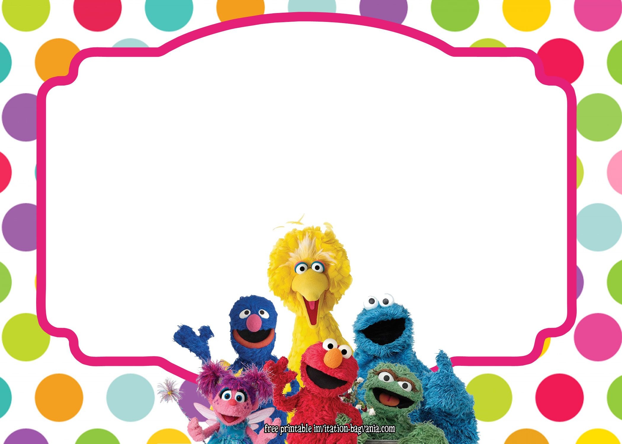 Sesame Street All Characters Invitation Template – Bagvania Free - Free Printable Sesame Street Cupcake Toppers