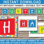 Sesame Street Party Banner Template | Happy Birthday Bunting   Simone Made It Free Printables
