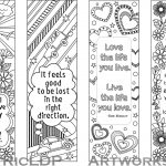 Set Of 4 Coloring Bookmarks With Quotes, Bookmark Templates With   Free Printable Bookmarks To Color