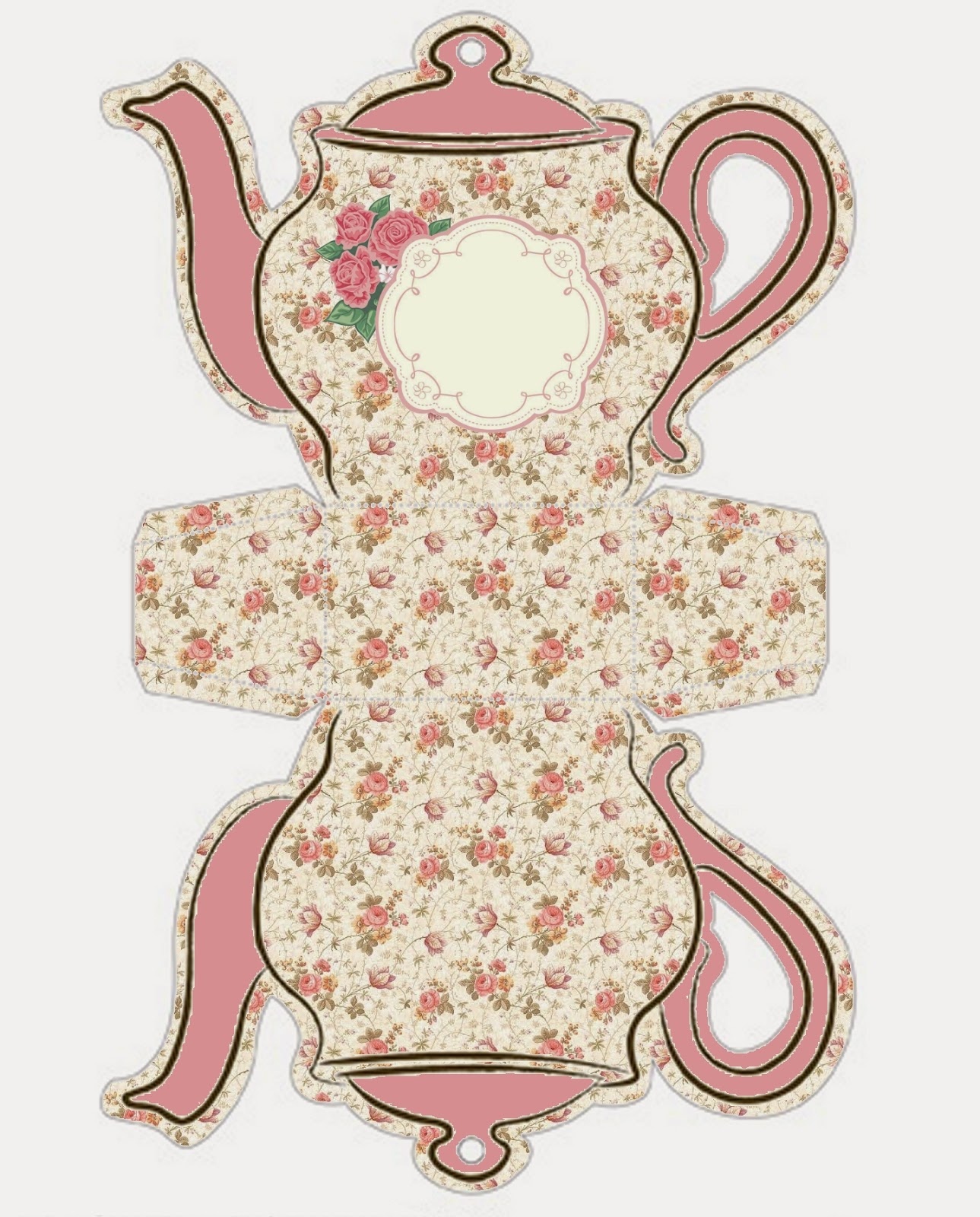 Shabby Chic Teapot Free Printable Boxes. - Oh My Fiesta! In English - Free Teapot Printable
