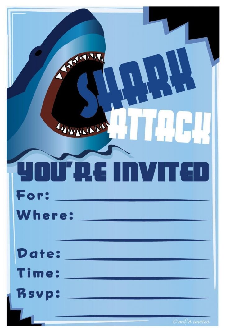 Shark Invitations Free Printable