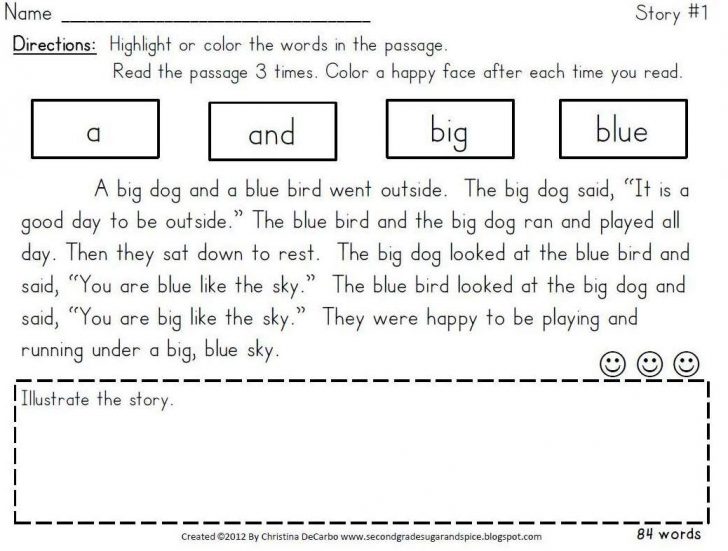 Free Printable First Grade Fluency Passages
