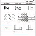 Sight Word The Printable Worksheet | Myteachingstation   Free Sight Word Printables