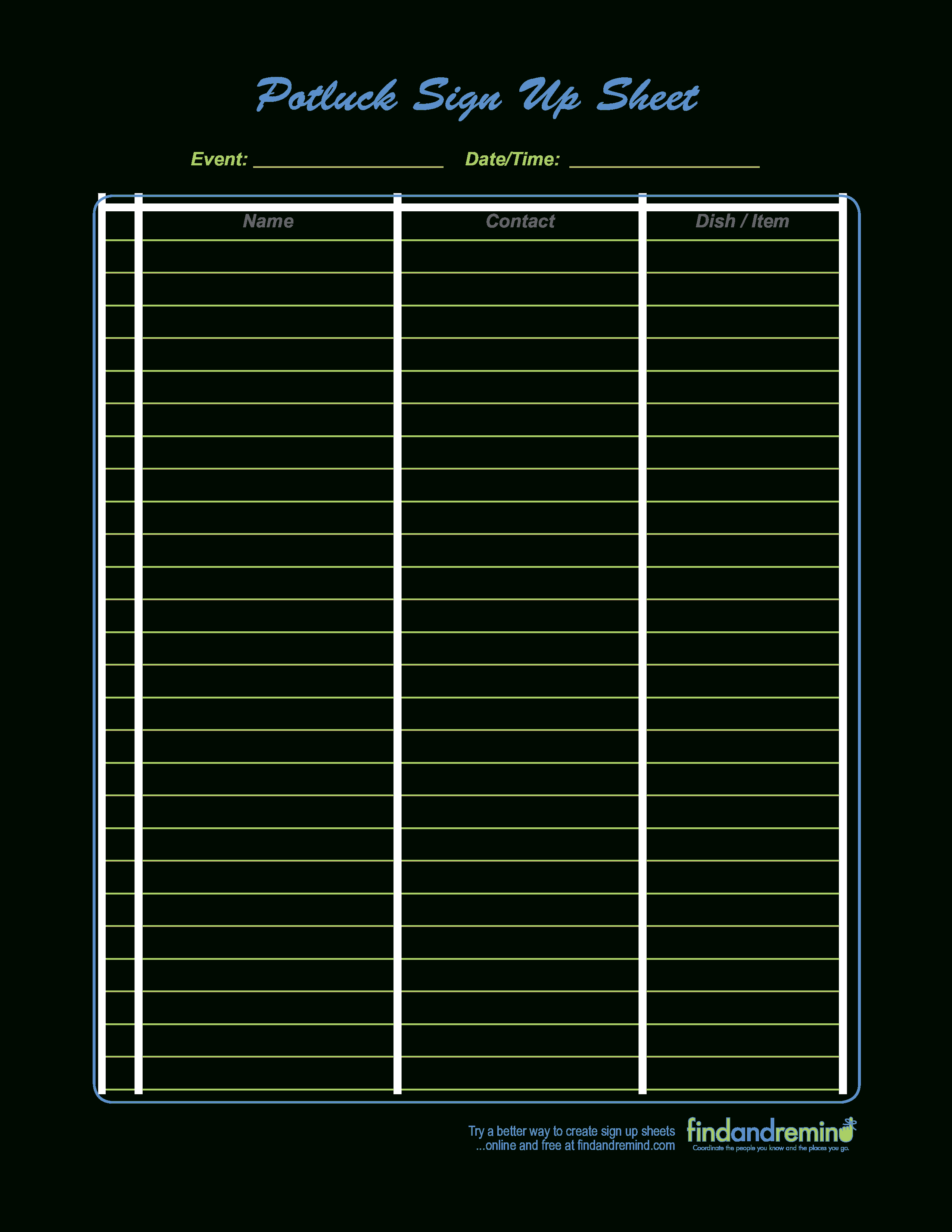 Sign Up Sheet For Potluck Unique Work Potluck Signup Sheet - Free Printable Sign Up Sheets For Potlucks