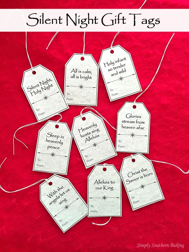 Silent Night Gift Tags Printable | Simply Southern Baking - Free Printable Baking Labels