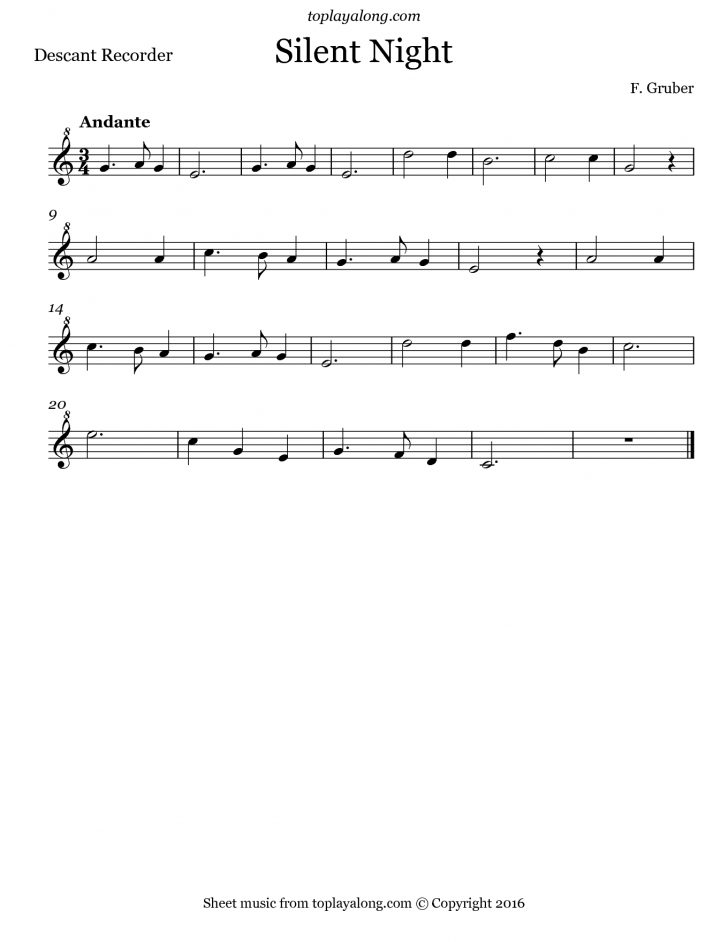 Free Printable Recorder Sheet Music For Beginners