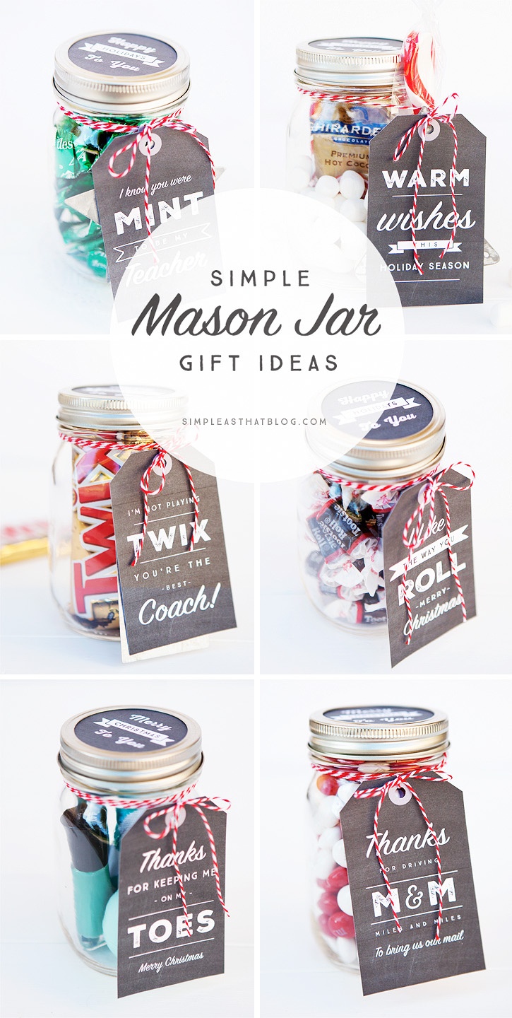 Simple Mason Jar Gifts With Printable Tags - Free Printable Mason Jar Gift Tags