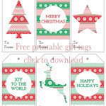 Six Christmas Gift Tags   Free Printables | Christmas | Christmas   Free Printable Christmas Tags Templates