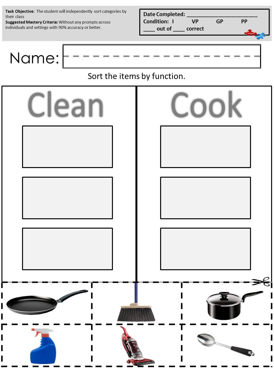 Sort The Itemfunction. Find These And Other Great Free - Free Printable Life Skills Worksheets For Adults