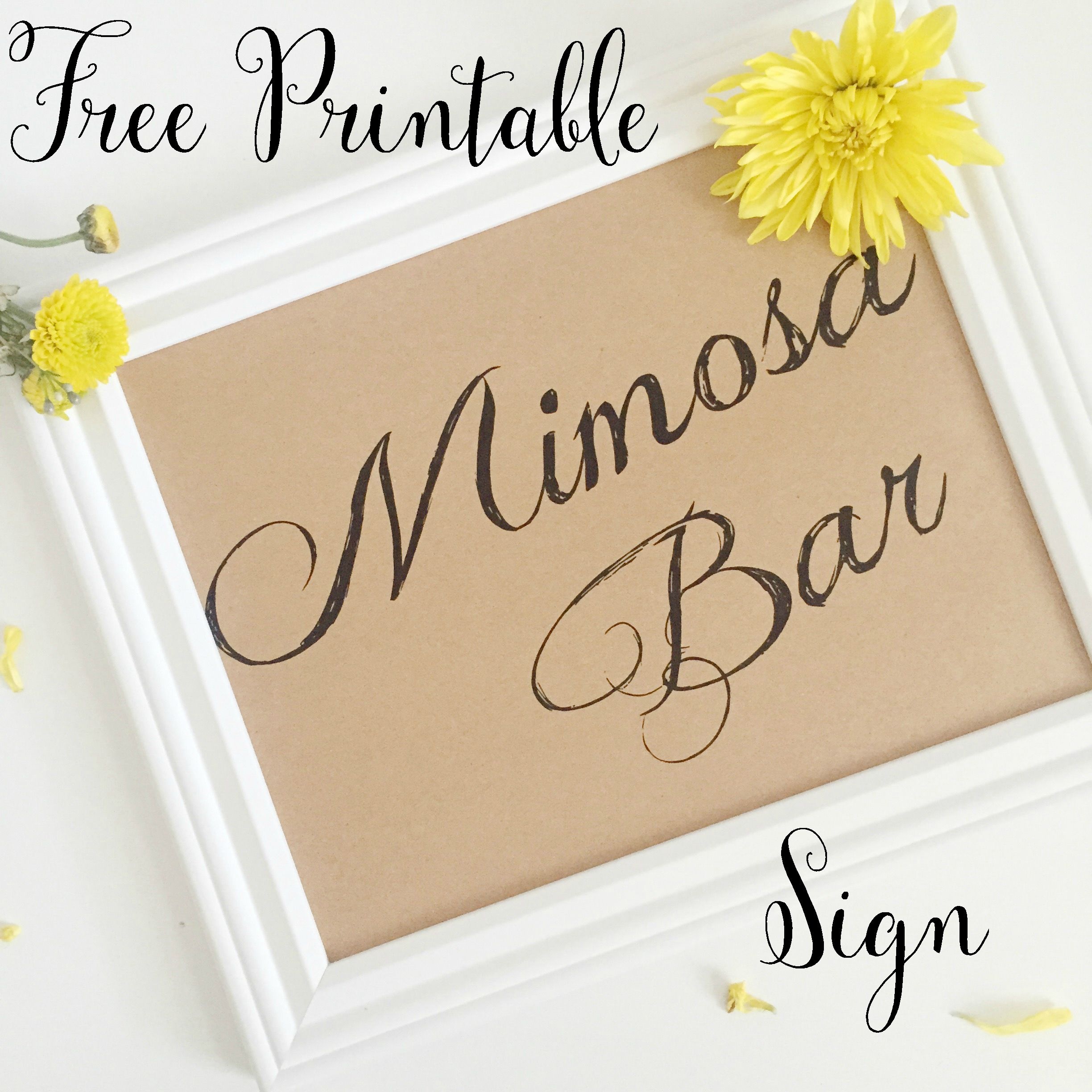 Southern Chic Bridal Shower Free Printable - Fleur De Lis Event - Free Mimosa Bar Printable