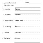 Spanish Days Of The Week Worksheet   Free Printable Educational   Free Printable Elementary Spanish Worksheets