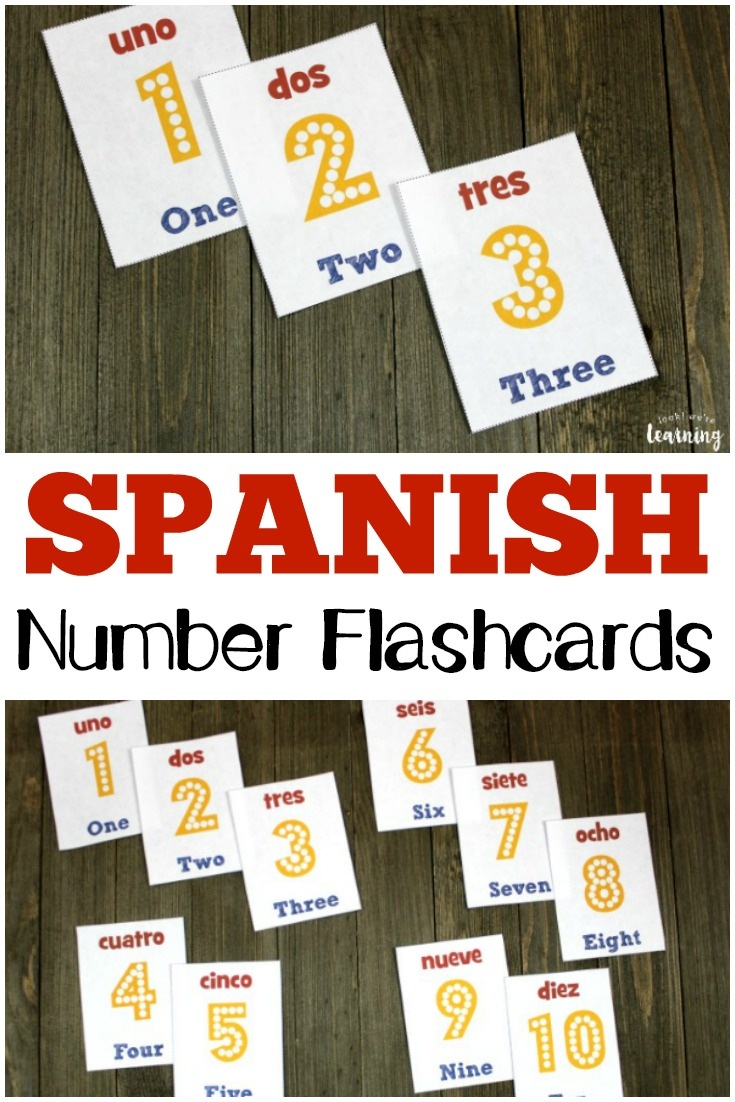Spanish Number Flashcards 1-10 - Look! We're Learning! - Free Printable Spanish Numbers