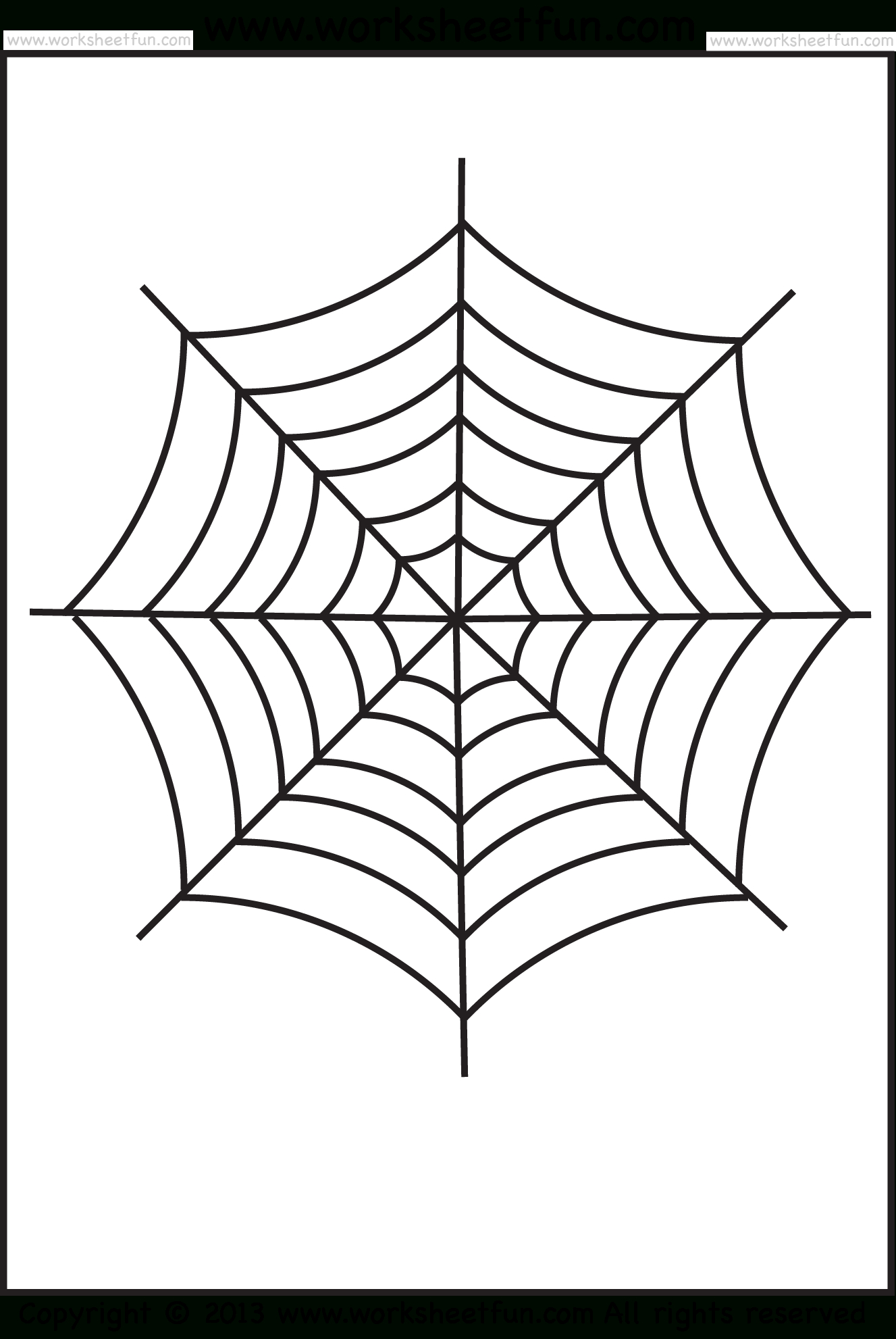 Spider Web Tracing And Coloring – 2 Halloween Worksheets / Free - Spider Web Stencil Free Printable