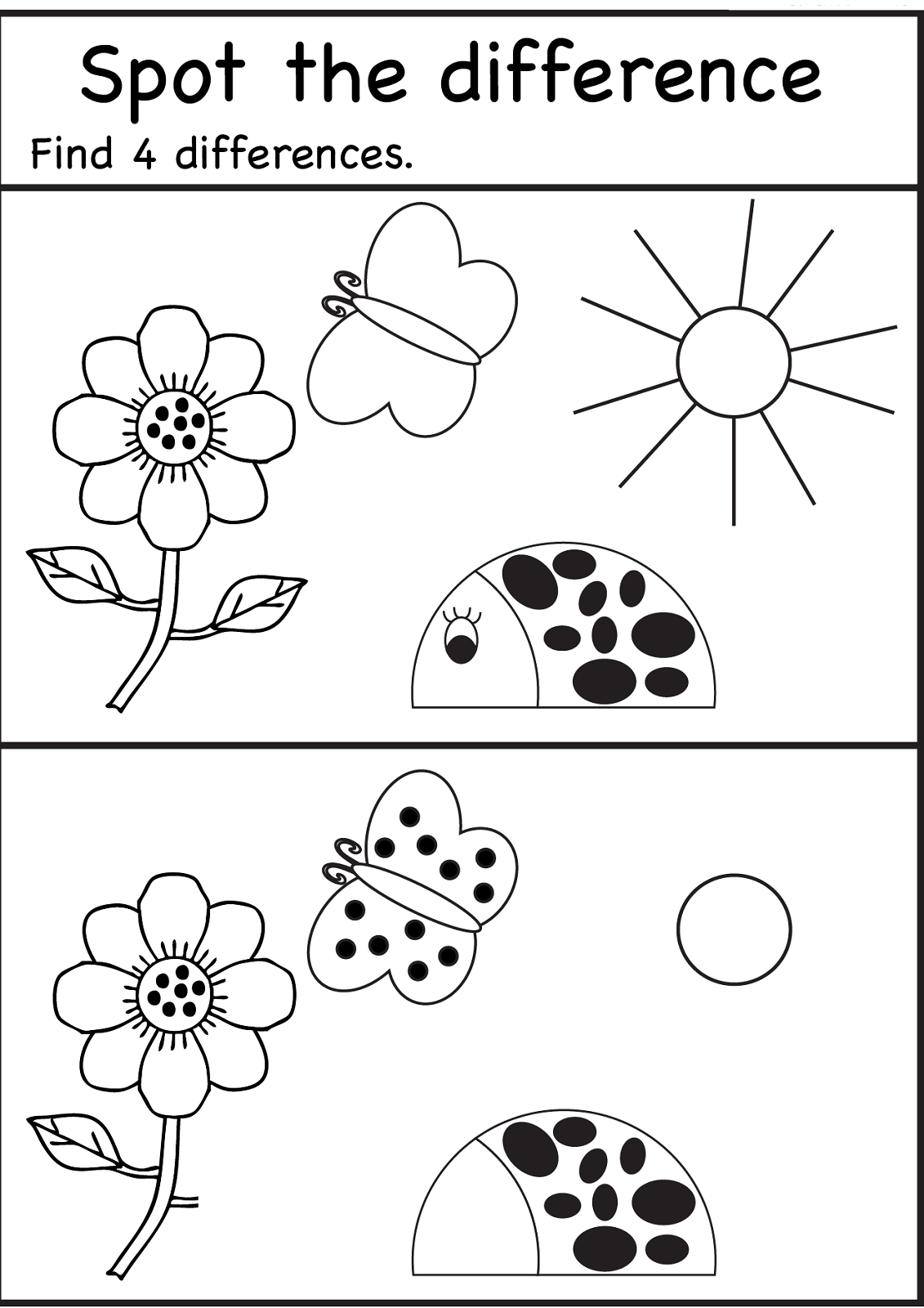Spot The Difference Worksheets For Kids | Spot The . Games - Free Printable Spot The Difference For Kids