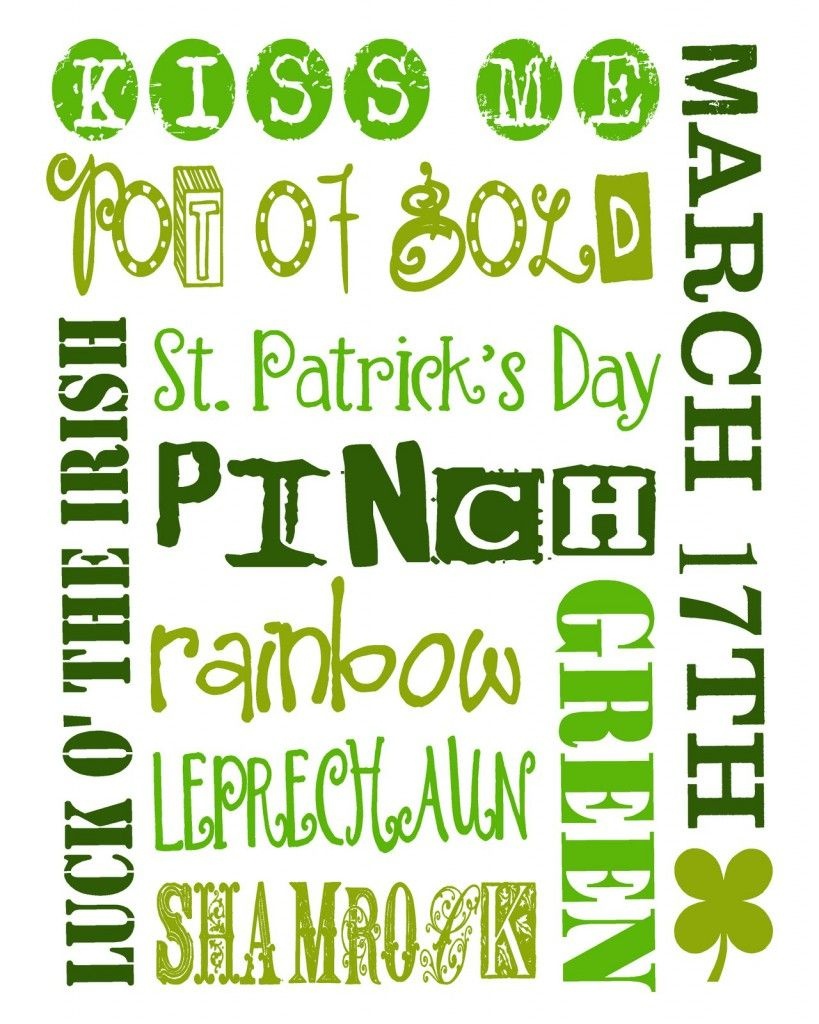 St. Patrick&amp;#039;s Day I Spy Printable | A Wee Bit Irish! | St Pattys, St - Free St Patrick&amp;amp;#039;s Day Subway Art Printables