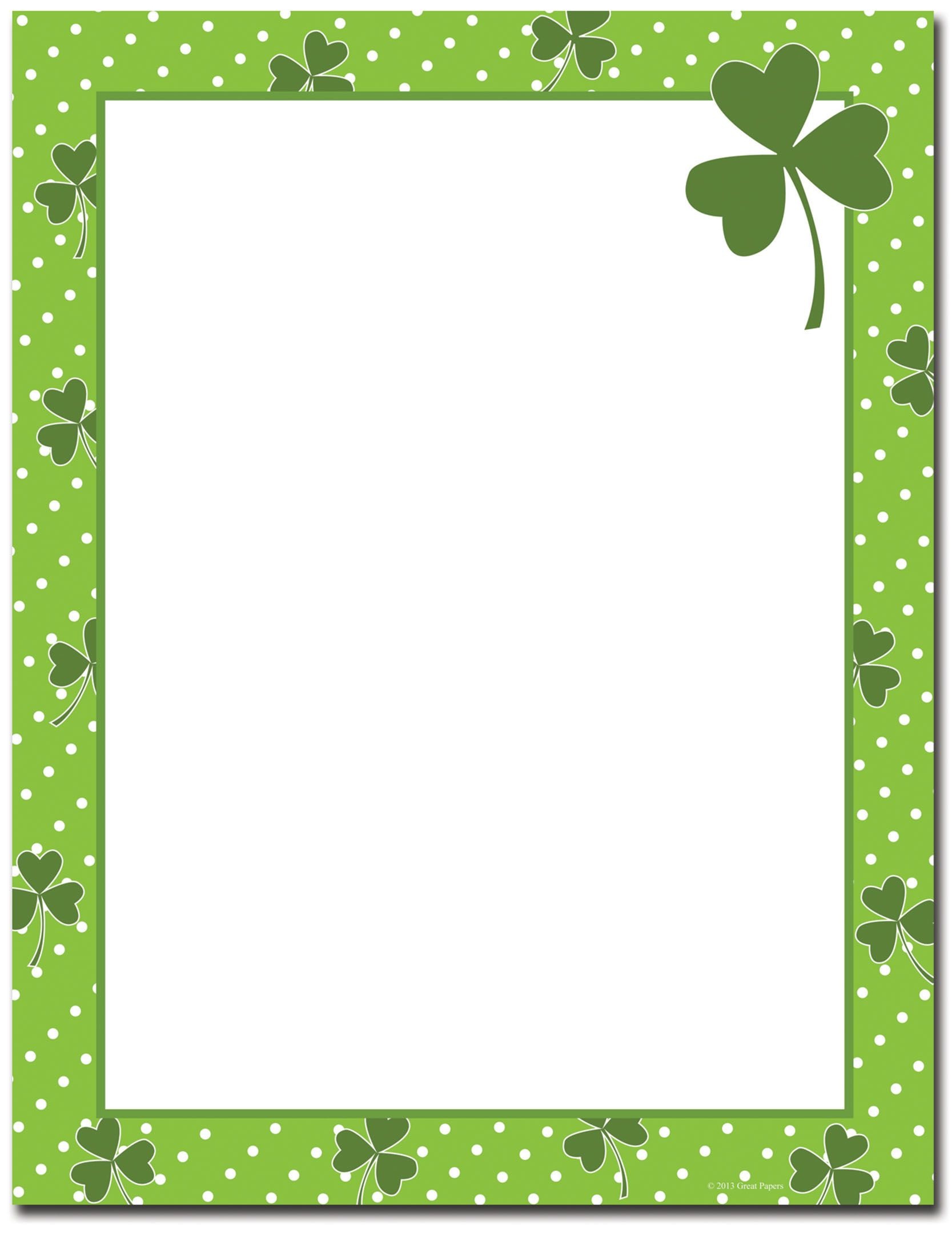 St Patrick&amp;#039;s Day Stationery | Four Leaf Clover Letterhead | St - Free Printable St Patricks Day Stationery