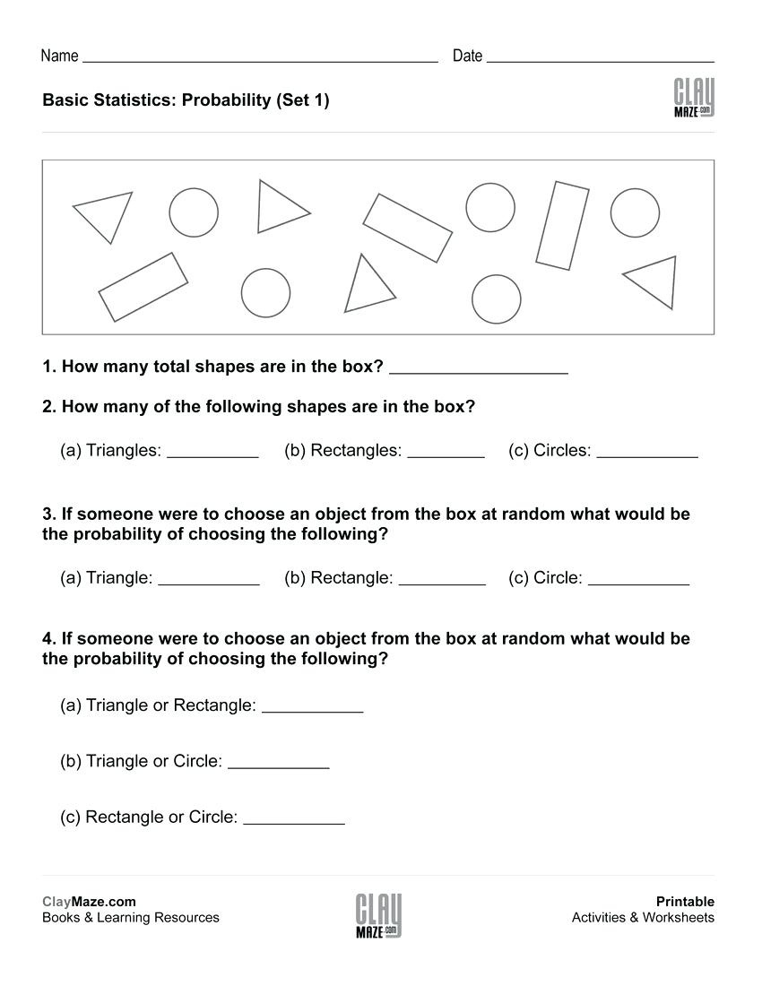 Statistics And Probability Worksheets Statistics Maths Worksheets - Free Printable Probability Worksheets 4Th Grade