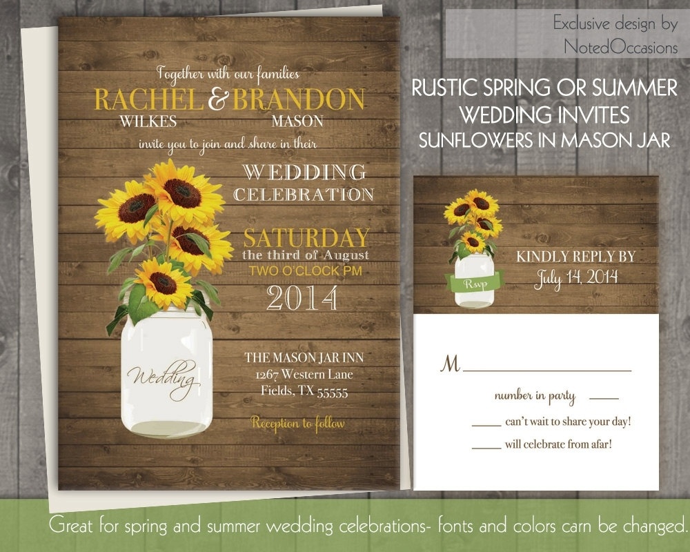 Sunflower Wedding Invitation Set Rustic Sunflower Wedding In - Free Printable Sunflower Wedding Invitation Templates