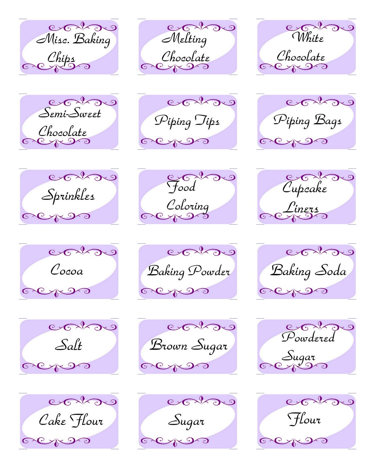 Printable Baking Labels Simple Printable Price Tags Template Free ...